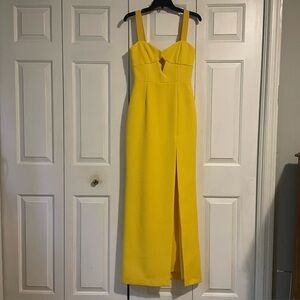 Rebecca Vallance  jaclyn cutout Yellow gown  Maxi Dress size 4